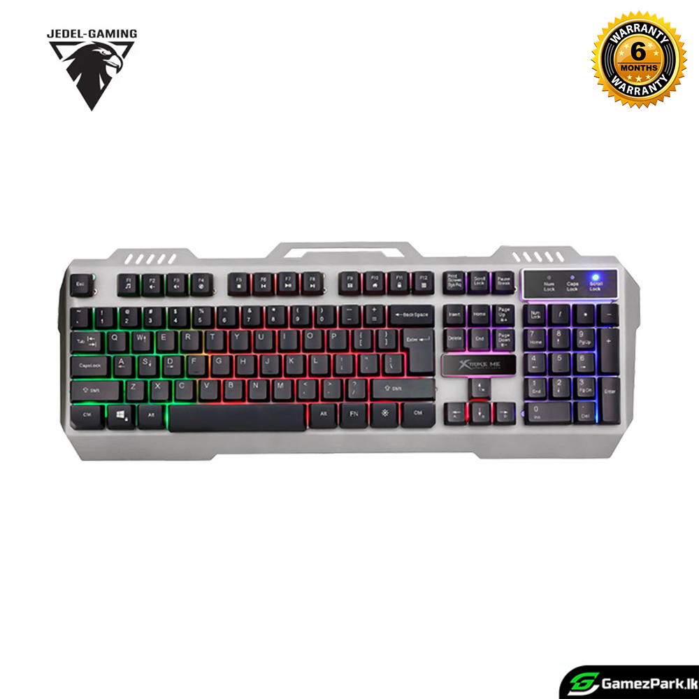 RGB Gaming Keyboard Wired USB | Metal Panel Rainbow Backlit LED Light Mechanical Feel Mechanical Feel Keyboard | Anti-Ghosting Floating Multimedia Keys Ergonomic Heavy Duty Design for PC Laptop Desktop Office